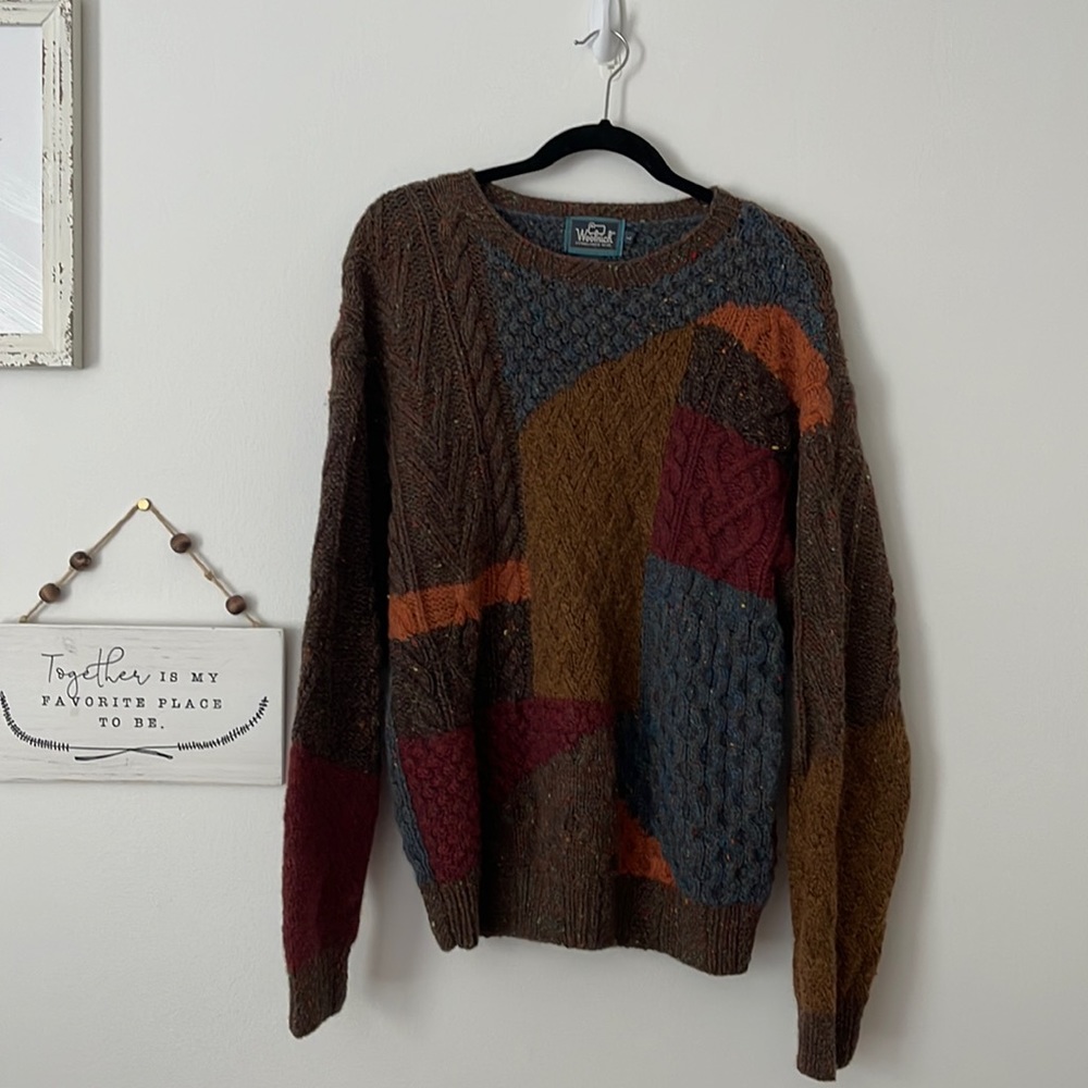 Woolrich Vintage Wool Grandpa Sweater, Size L